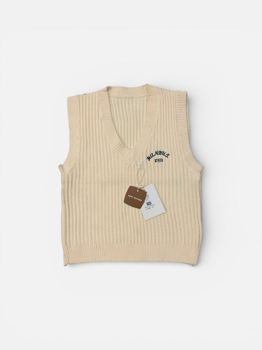Kid’s Knitted Sleeveless Cotton Sweater-Soft&Premium
