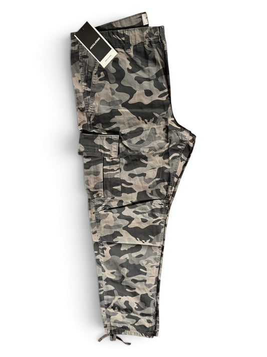 JACK & JONES Men’s Camo Cargo Pants – Regular Fit Cotton Utility Trousers | Grey Camouflage