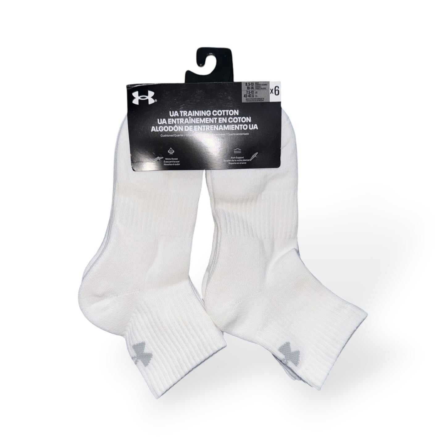 Under Armour Quarter Training Cotton Socks Pack Of 6 Pairs