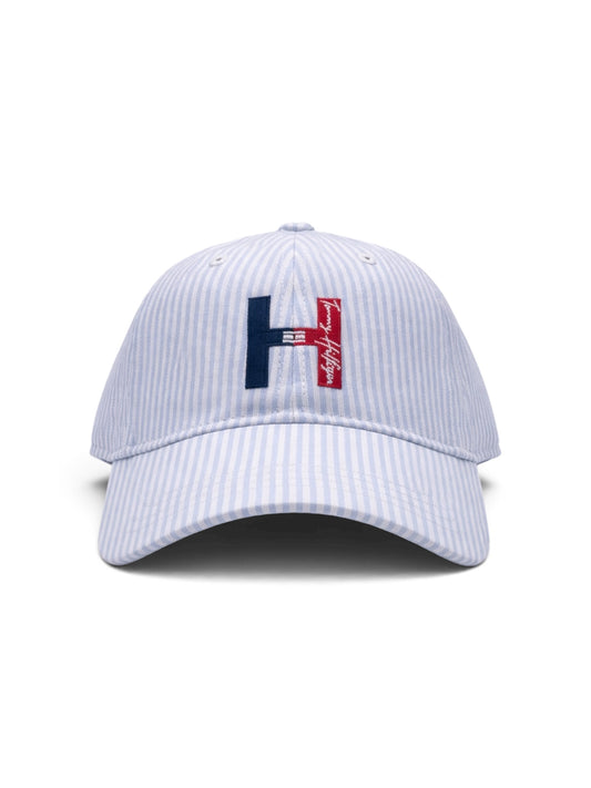 Tommy Hilfiger Striped Logo Baseball Cap – Adjustable Classic Cotton Hat