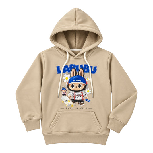 Kid’s Warm Labubu Cartoon Imported Hoodie