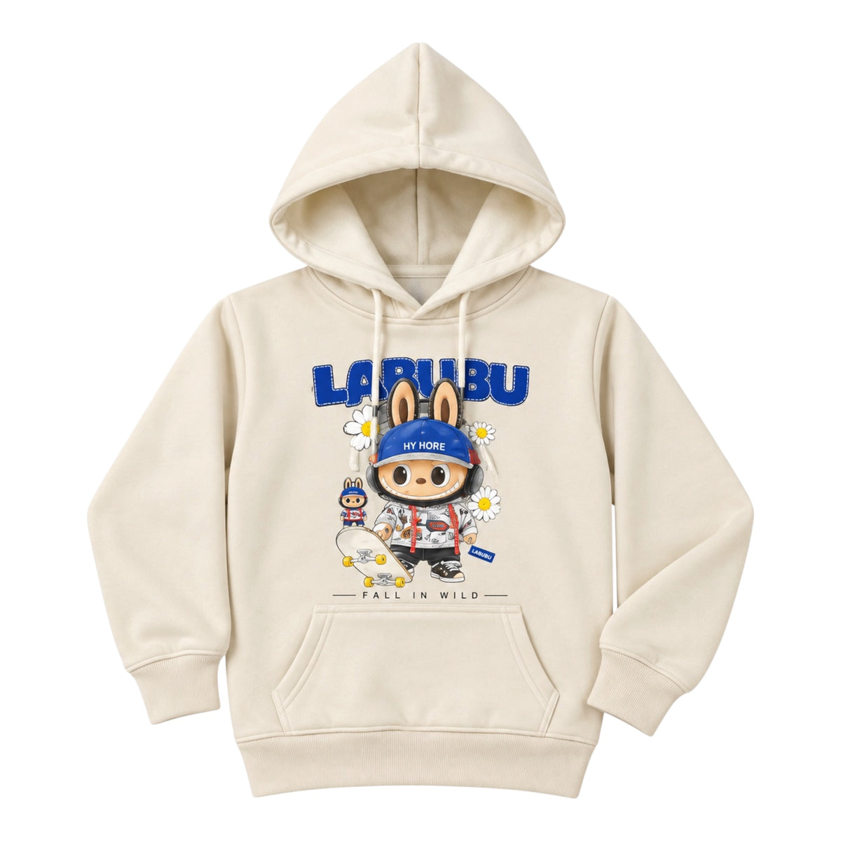 Kid’s Warm Labubu Cartoon Imported Hoodie