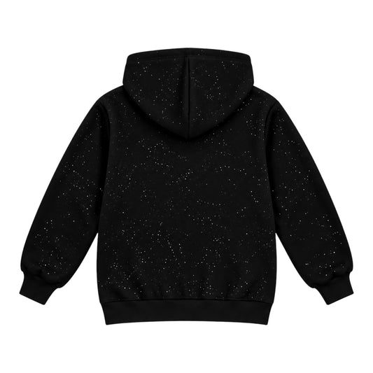 Girls’ Black Heart Embellished Hoodie