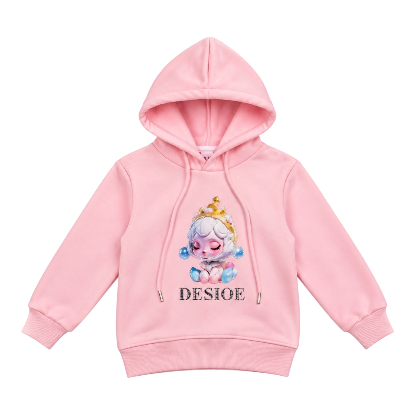 Girls’ Pink Princess Graphic Hoodie