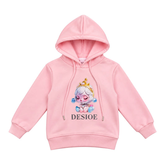 Girls’ Pink Princess Graphic Hoodie