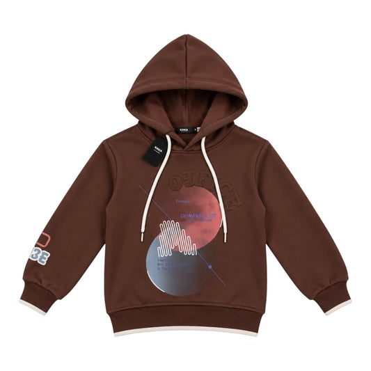 Brown Graphic Pullover Hoodie