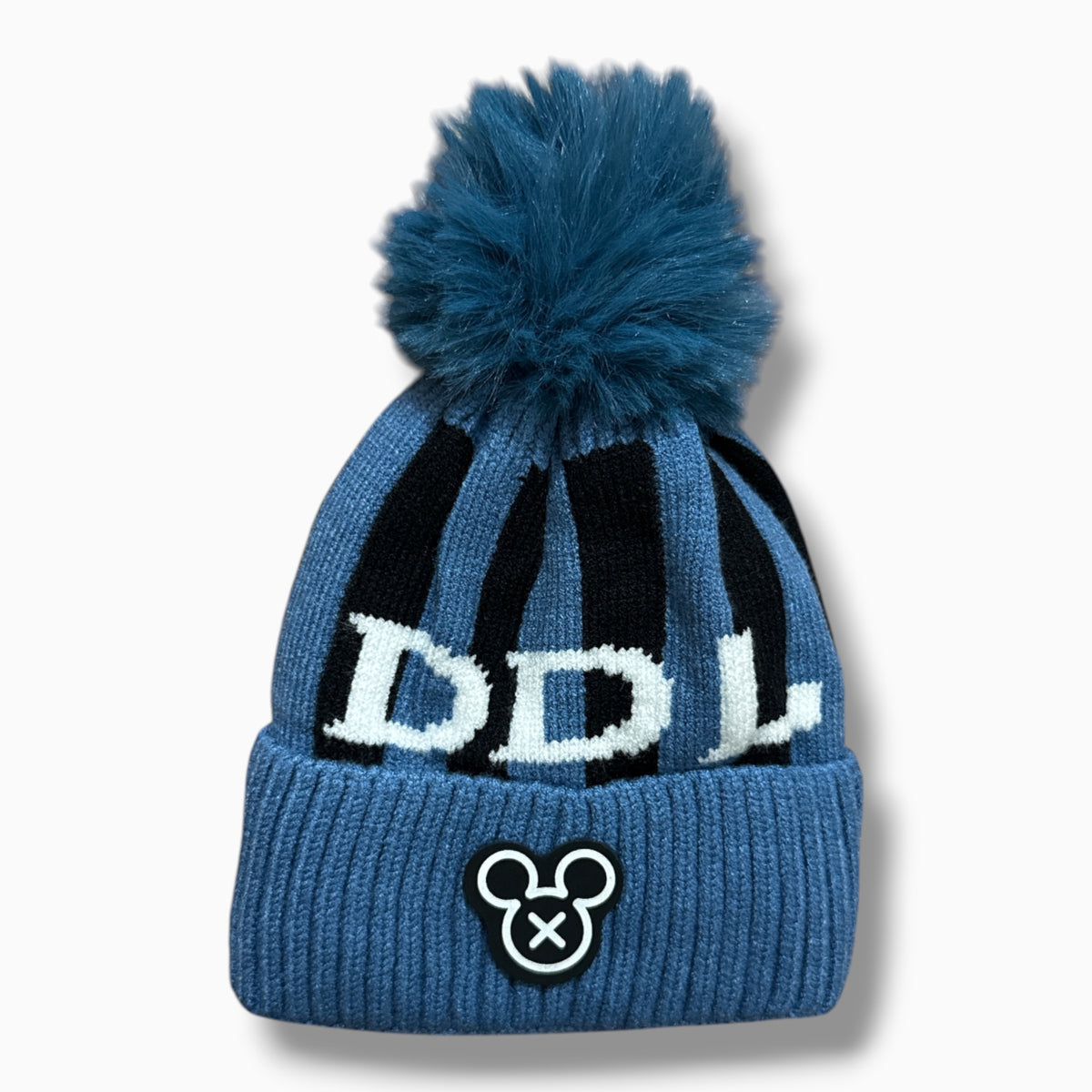 Kids Winter Pom-Pom Beanie – Striped Knit Cap