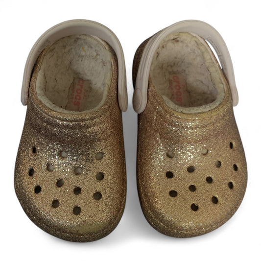 CLASSIC GLITTER LINED CLOG - Golden (Pre-Loved) Condition 10/10 | Size C6 22-23 |