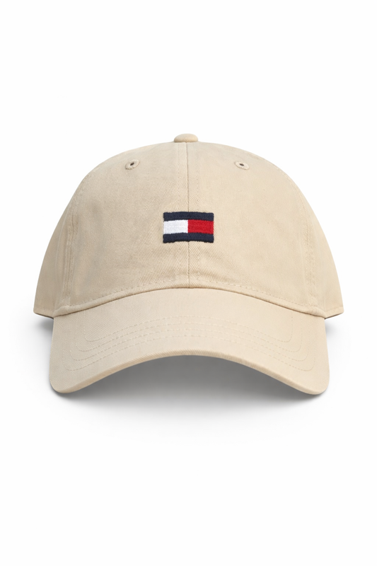 Tommy Hilfiger Beige Embroidered Flag Logo Cap