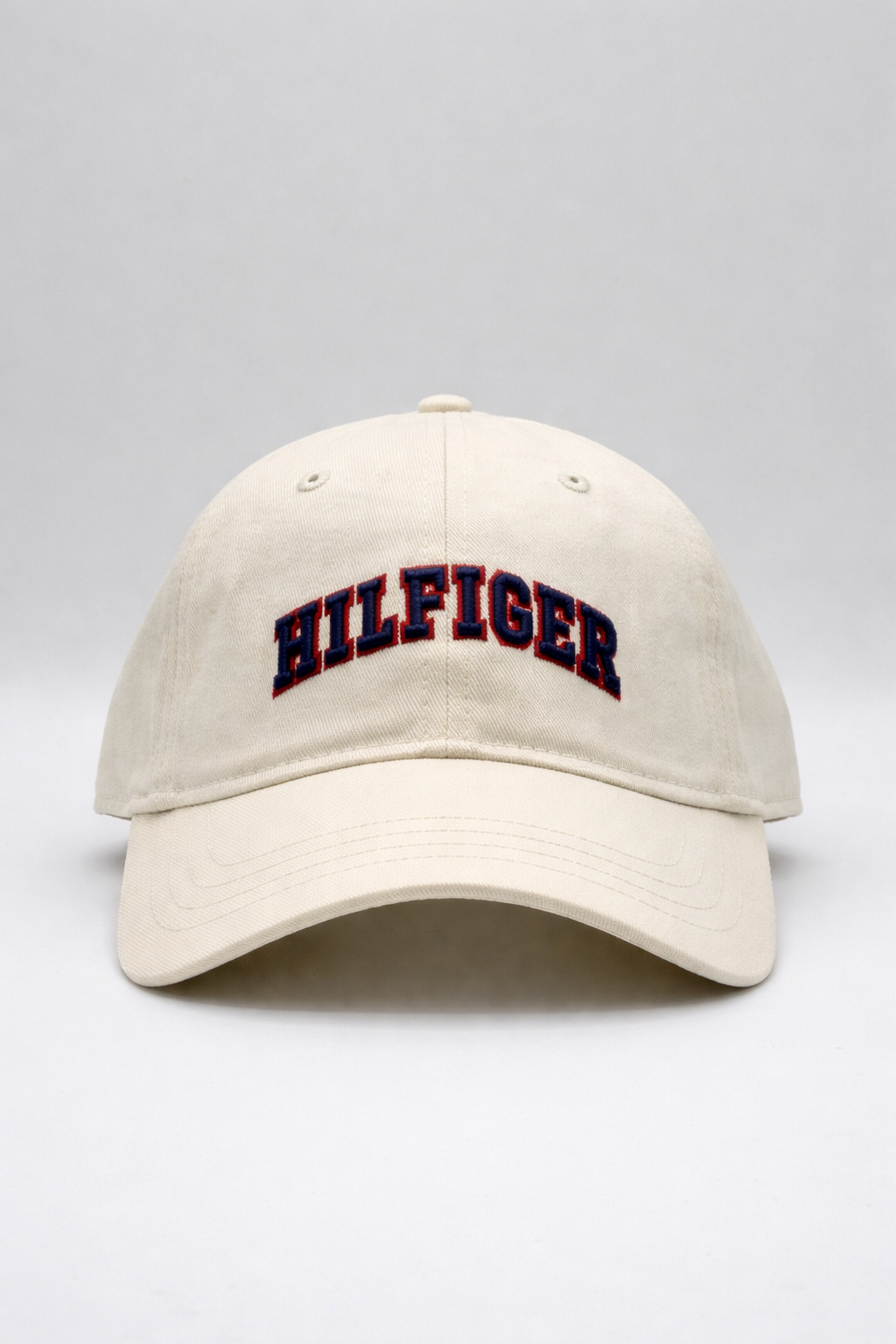 Tommy Hilfiger Classic Logo Embroidered Beige Cotton Baseball Cap – Adjustable Strap