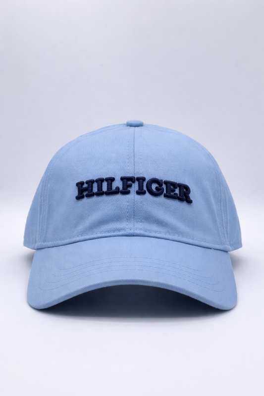 Tommy Hilfiger Classic Logo Embroidered Light Blue Cotton Baseball Cap