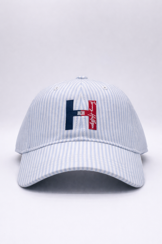 Tommy Hilfiger Striped Logo Baseball Cap – Adjustable Classic Cotton Hat