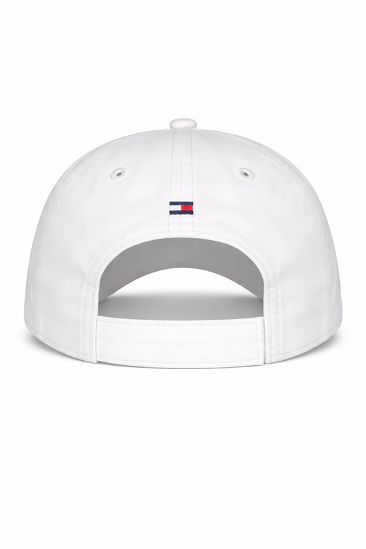 Tommy Hilfiger White Polyester Adjustable Baseball Cap – Classic Fit