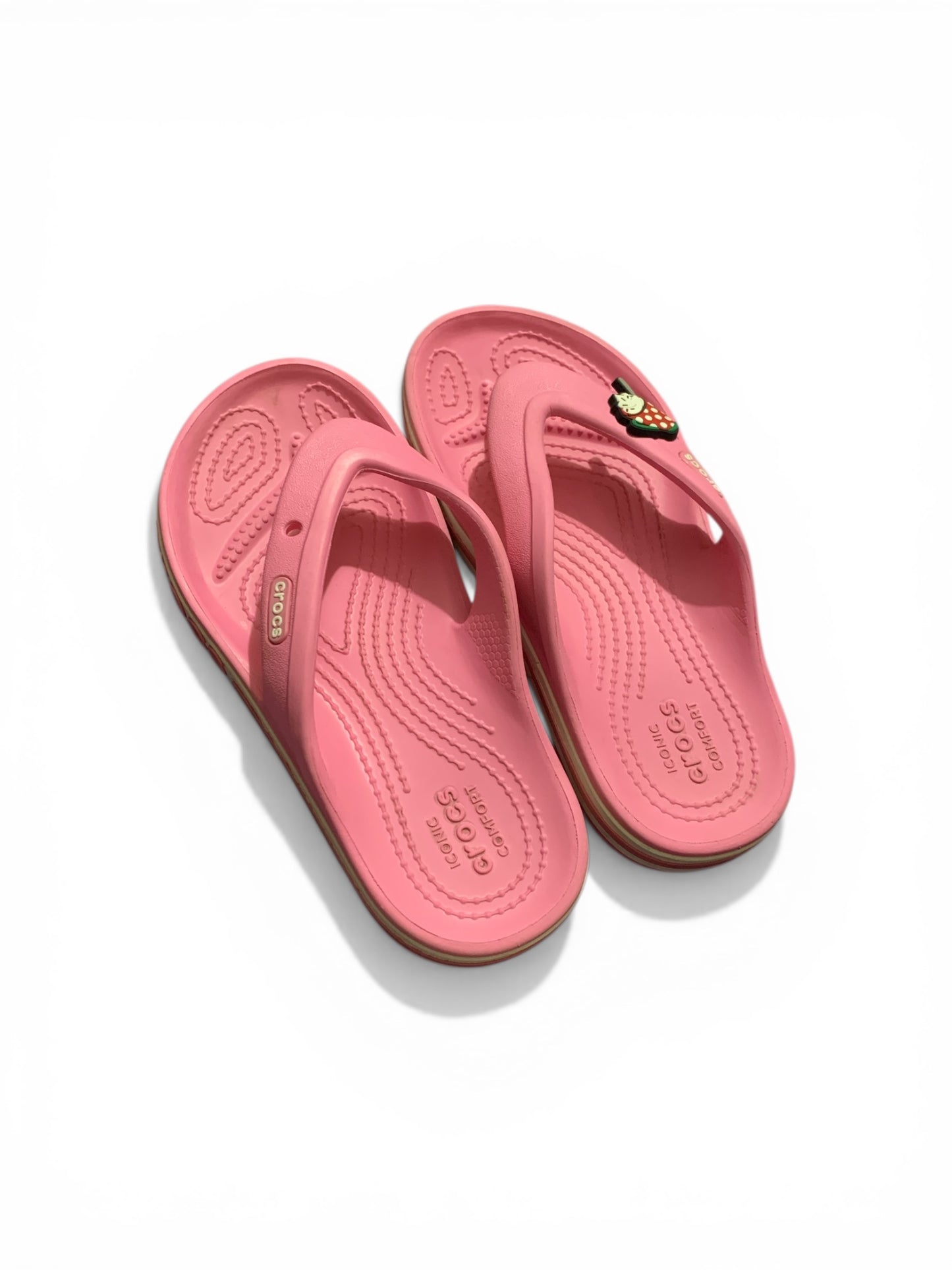 CROCS BAYABAND FLIP FLOPS IN PINK | CONDITION EXCELLENT |    SIZE J2 | EU 33-34