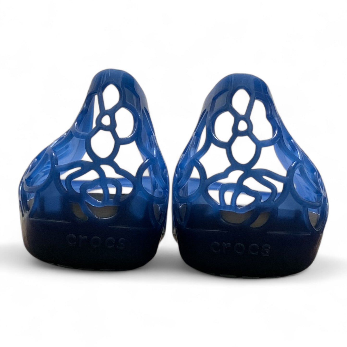 CROCS ISABELLA JELLY LAZER CUT PEEP TOE BALLERINAS - BLUE 203285-4GX | CONDITION 9/10 | SIZE US W10 | EU 40-41
