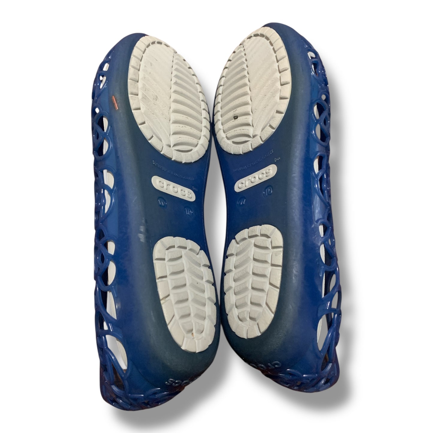 CROCS ISABELLA JELLY LAZER CUT PEEP TOE BALLERINAS - BLUE 203285-4GX | CONDITION 9/10 | SIZE US W10 | EU 40-41