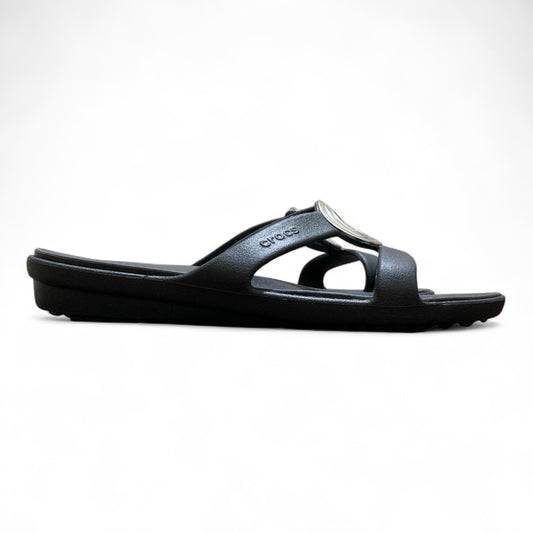 SANRAH BEVELED CIRCLE FLAT SANDALS - BLACK 203341-060 | CONDITION EXCELLENT | SIZE US W10 | EU 40-41