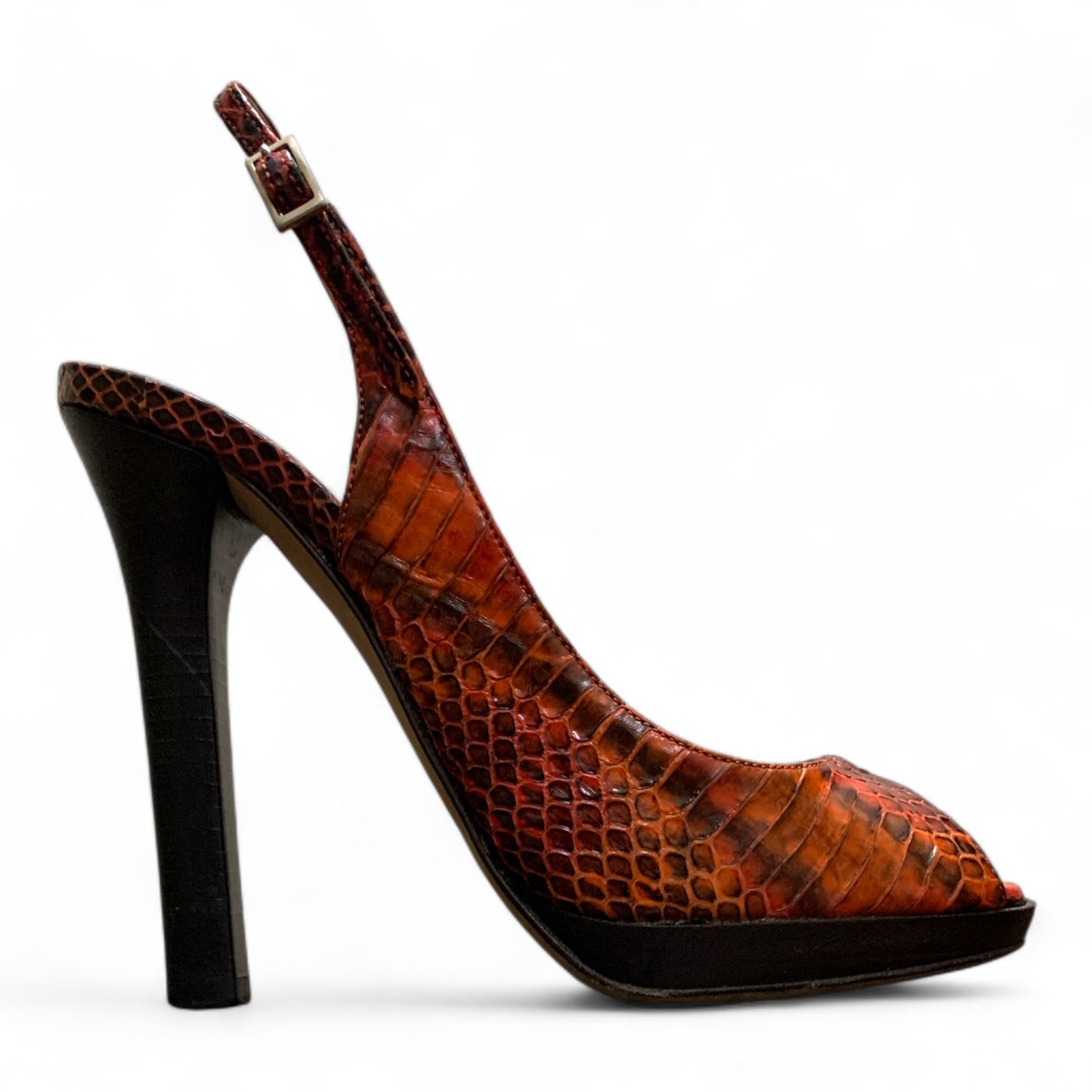 Jimmy Choo Multicolor Python Open Toe Slingback Platform Sandals | PRE-LOVED | CONDITION 9/10 | SIZE EU 36.5