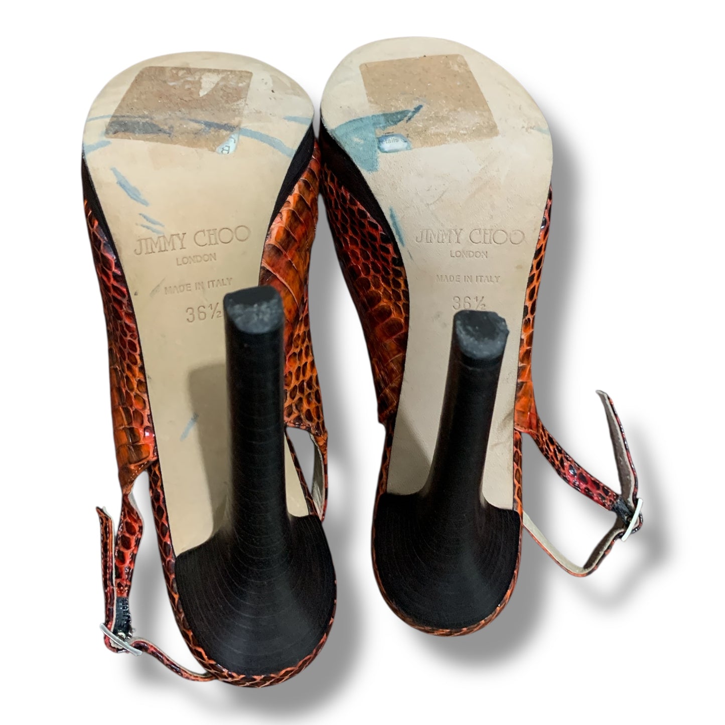 Jimmy Choo Multicolor Python Open Toe Slingback Platform Sandals | PRE-LOVED | CONDITION 9/10 | SIZE EU 36.5