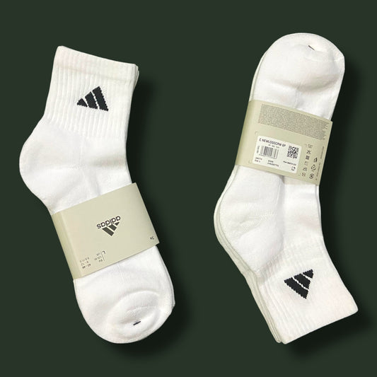 ADIDAS ATHLETIC CUSHIONED QUARTER SOCKS (Pack Of 3 Pairs)