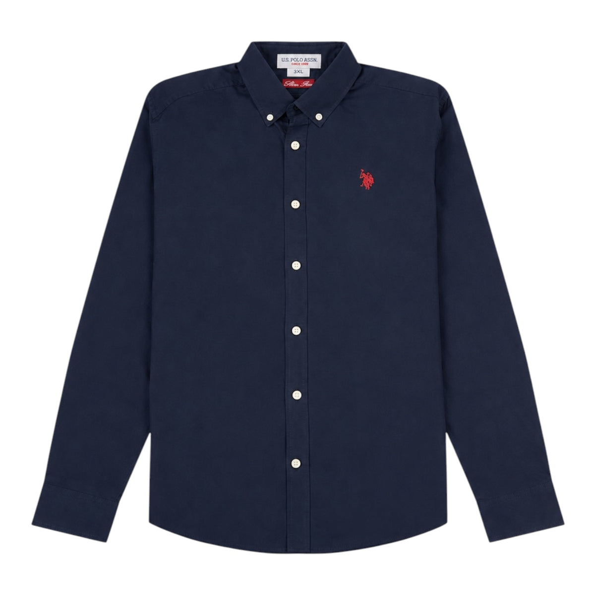 U.S. Polo Assn. Dark Blue Stretch Cotton Mens Poplin Shirt